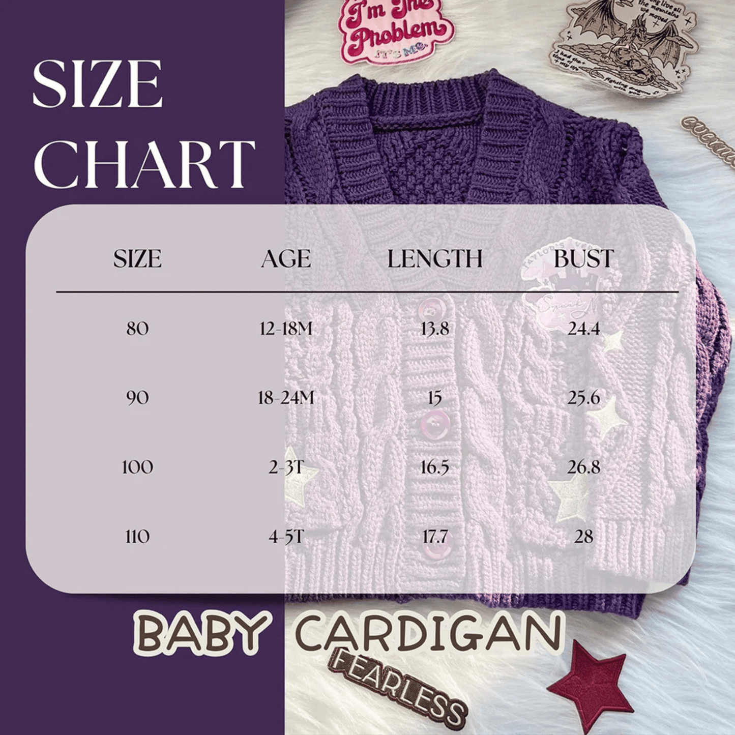 Speak Now Baby Cardigan Taylors Version, Purple Knit Sweater