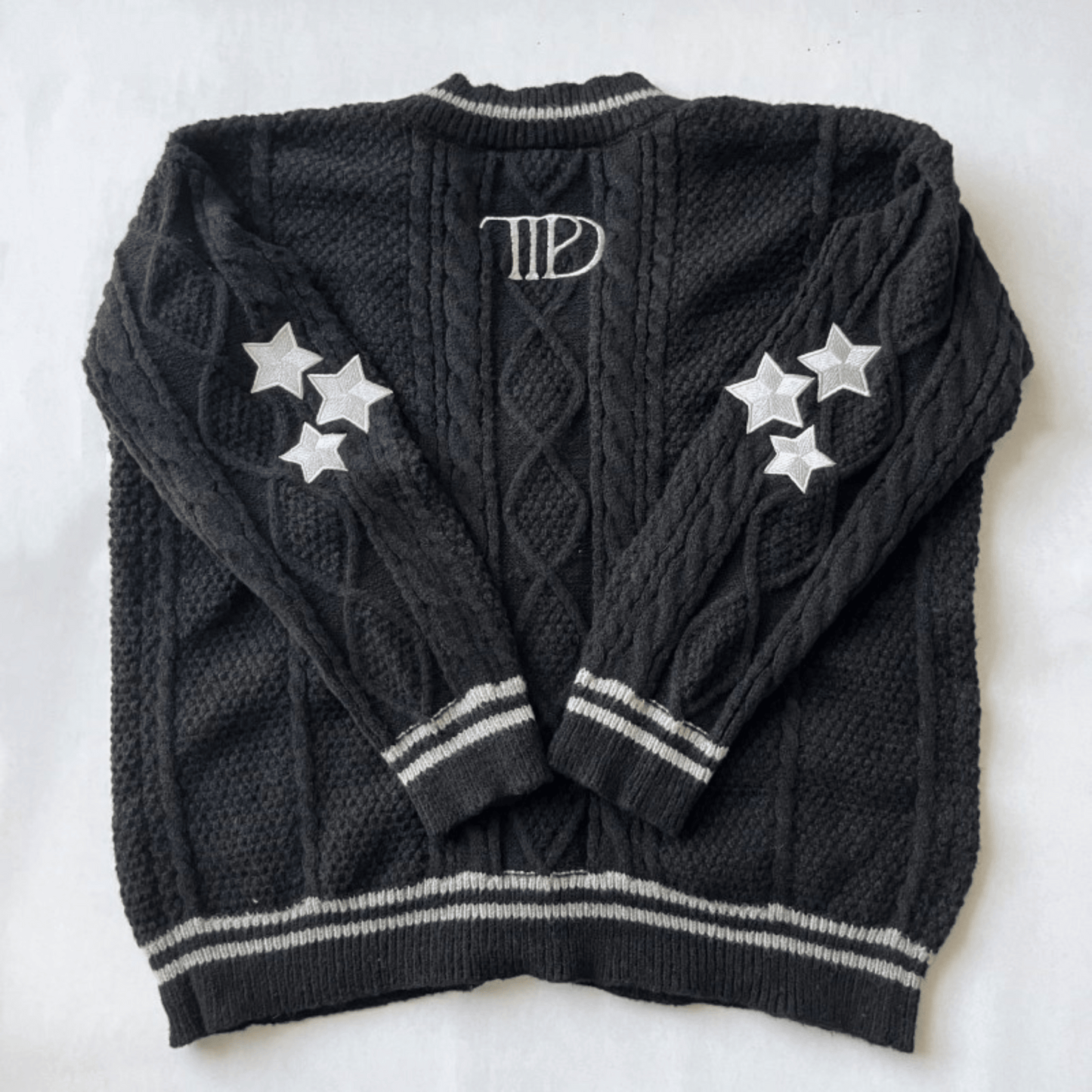 Taylor Swift Anthology Tortured Poets Department Cardigan - TTPD Black Sweater - Shoptown Boutique