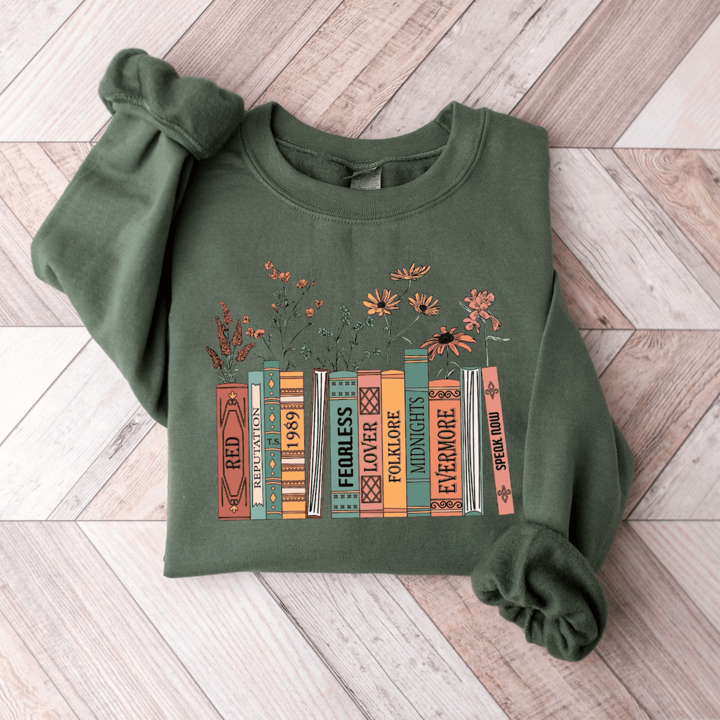 Taylor Swift Taylors Version Albums as Books Sweatshirt - Shoptown Boutique