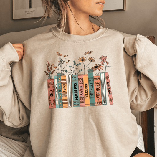 Taylor Swift Taylors Version Albums as Books Sweatshirt - Shoptown Boutique