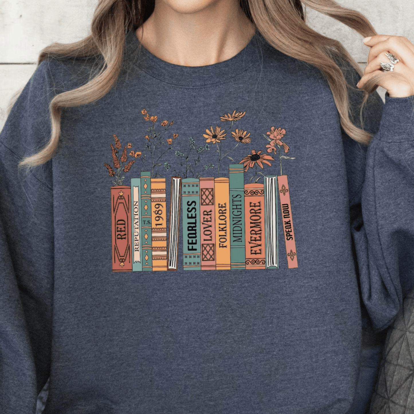 Taylor Swift Taylors Version Albums as Books Sweatshirt - Shoptown Boutique