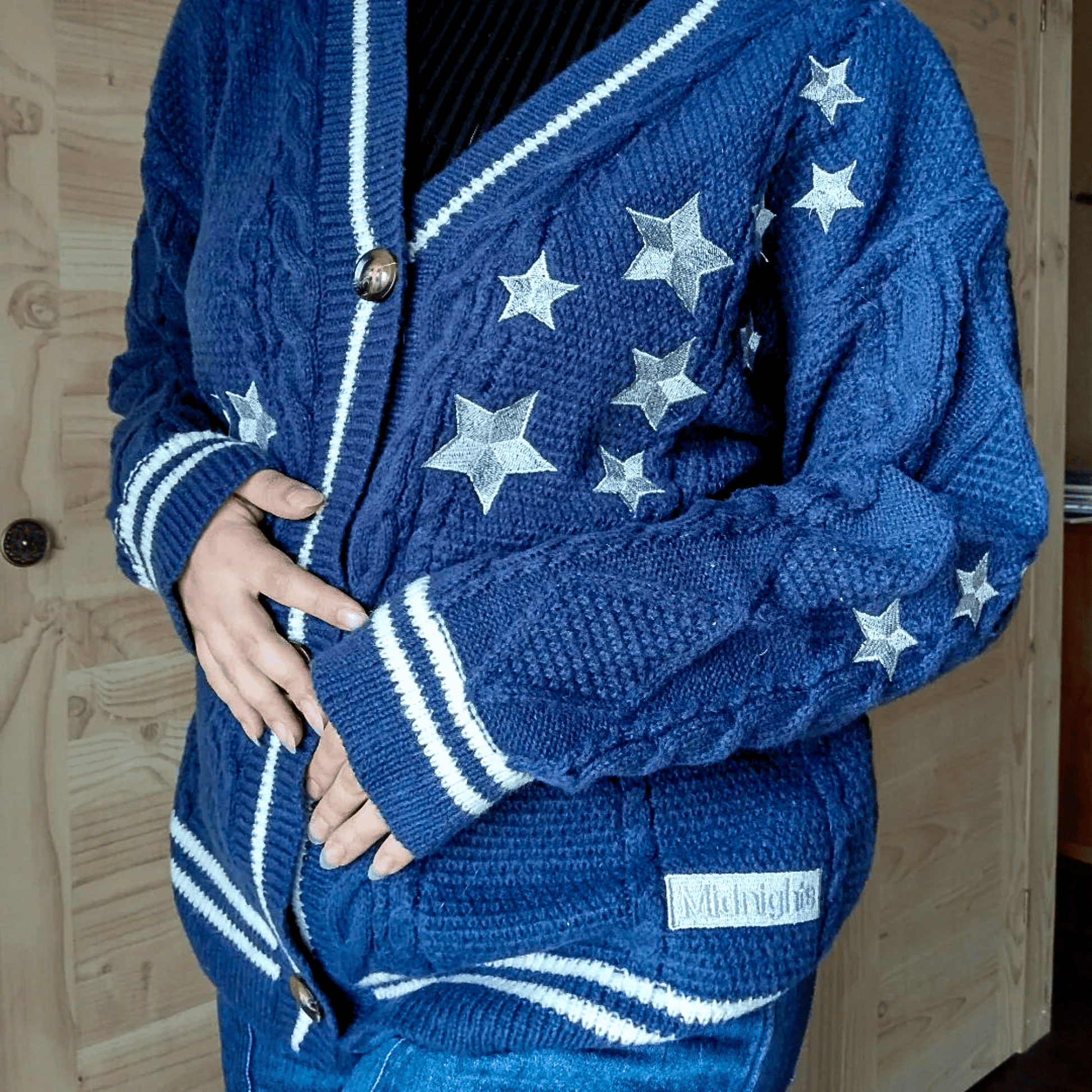 Taylor Swift Midnights Cardigan Taylors Version, Navy Blue Cardigan Sweater - Shoptown Boutique