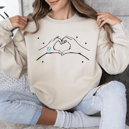 Lucky Number 13 Heart Hands Lover-Inspired Sweatshirt