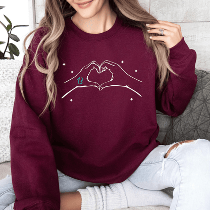Lucky Number 13 Heart Hands Lover-Inspired Sweatshirt