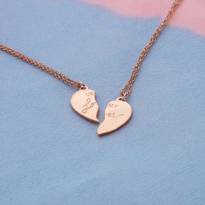 Lover Inspired Ur My Lover Split Heart Necklace