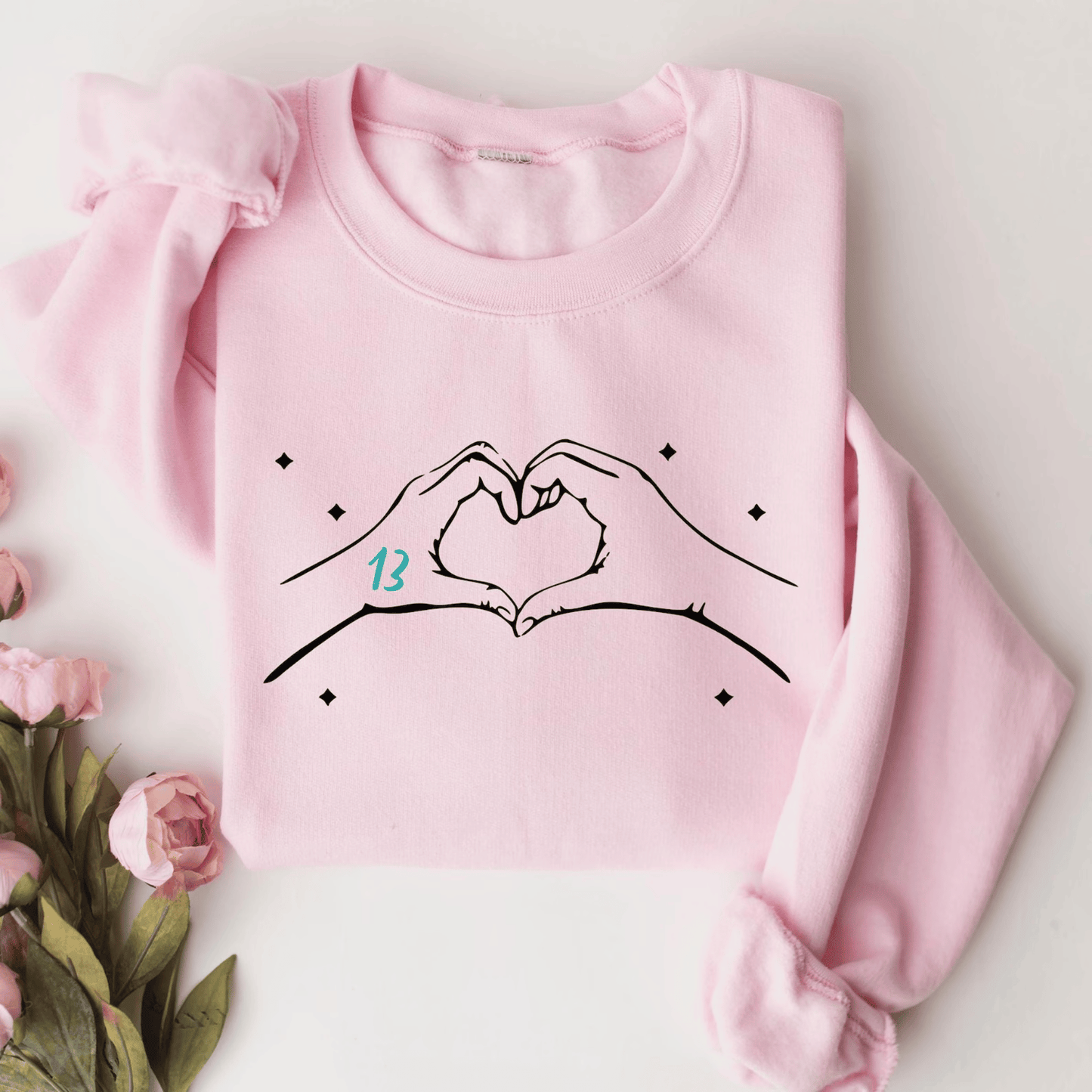 Lucky Number 13 Heart Hands Lover-Inspired Sweatshirt