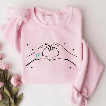 Lucky Number 13 Heart Hands Lover-Inspired Sweatshirt