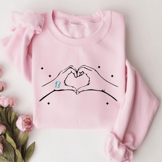 Lucky Number 13 Heart Hands Lover-Inspired Sweatshirt
