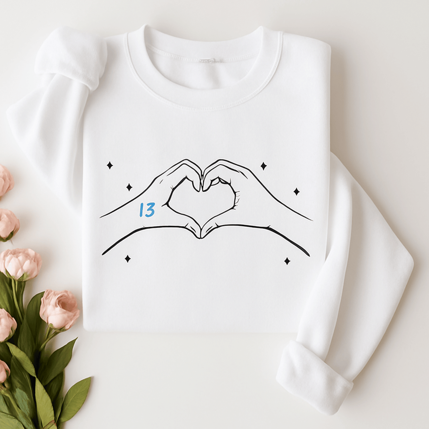 Lucky Number 13 Heart Hands Lover-Inspired Sweatshirt