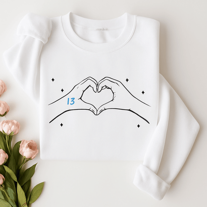 Lucky Number 13 Heart Hands Lover-Inspired Sweatshirt