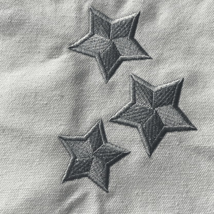 Taylor Swift Tote Bag, Folklore Tote Bag with three embroidered stars on a textured fabric background - Shoptown Boutique