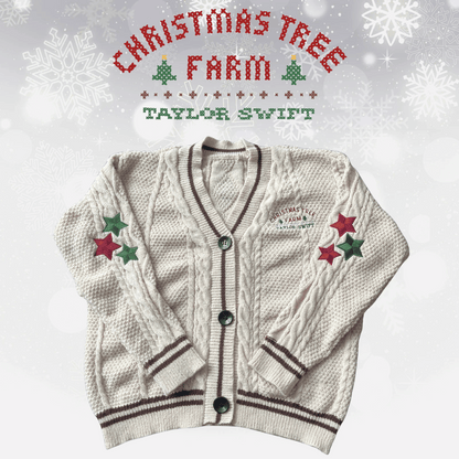 Taylor Swift Christmas Tree Farm Cardigan – Shoptown Boutique Taylor Swift Christmas Tree Farm Cardigan – Shoptown Boutique