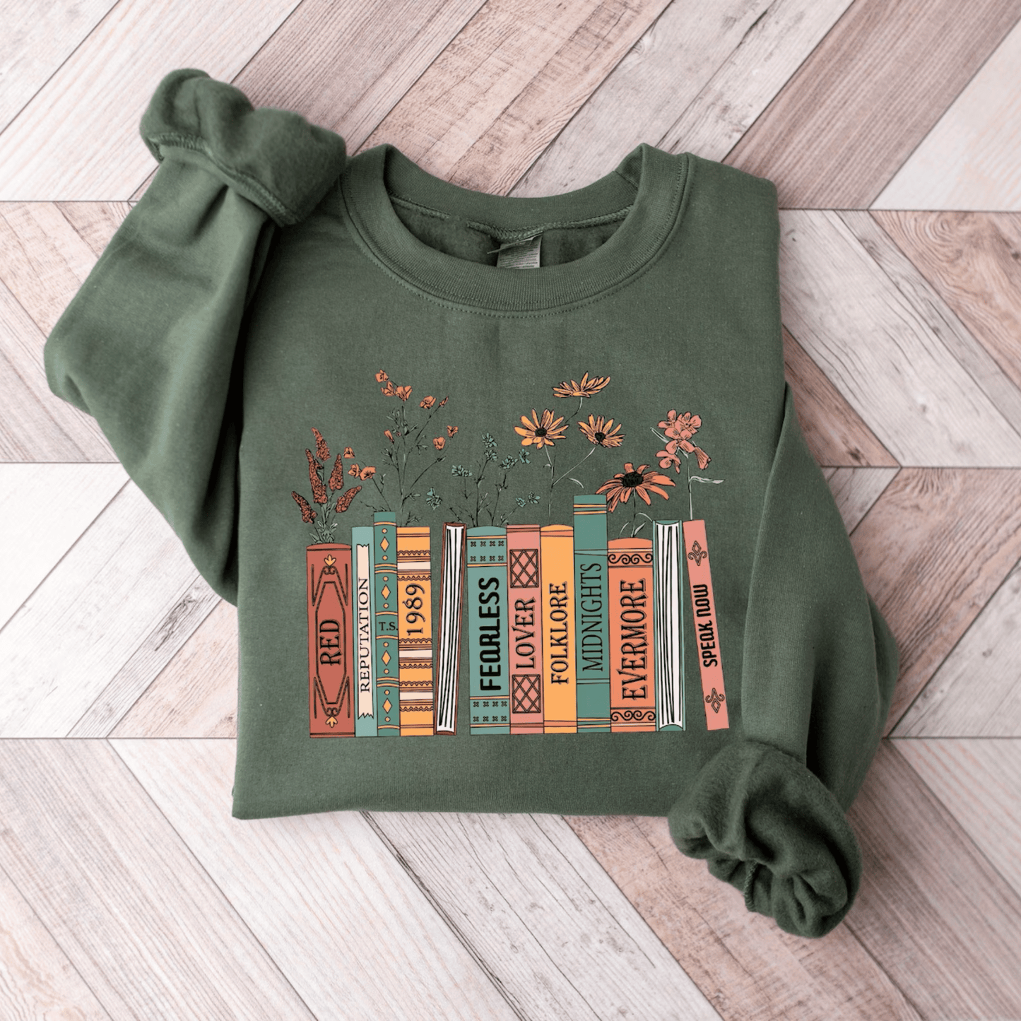 Taylor Swift Taylors Version Albums as Books Sweatshirt - Shoptown Boutique