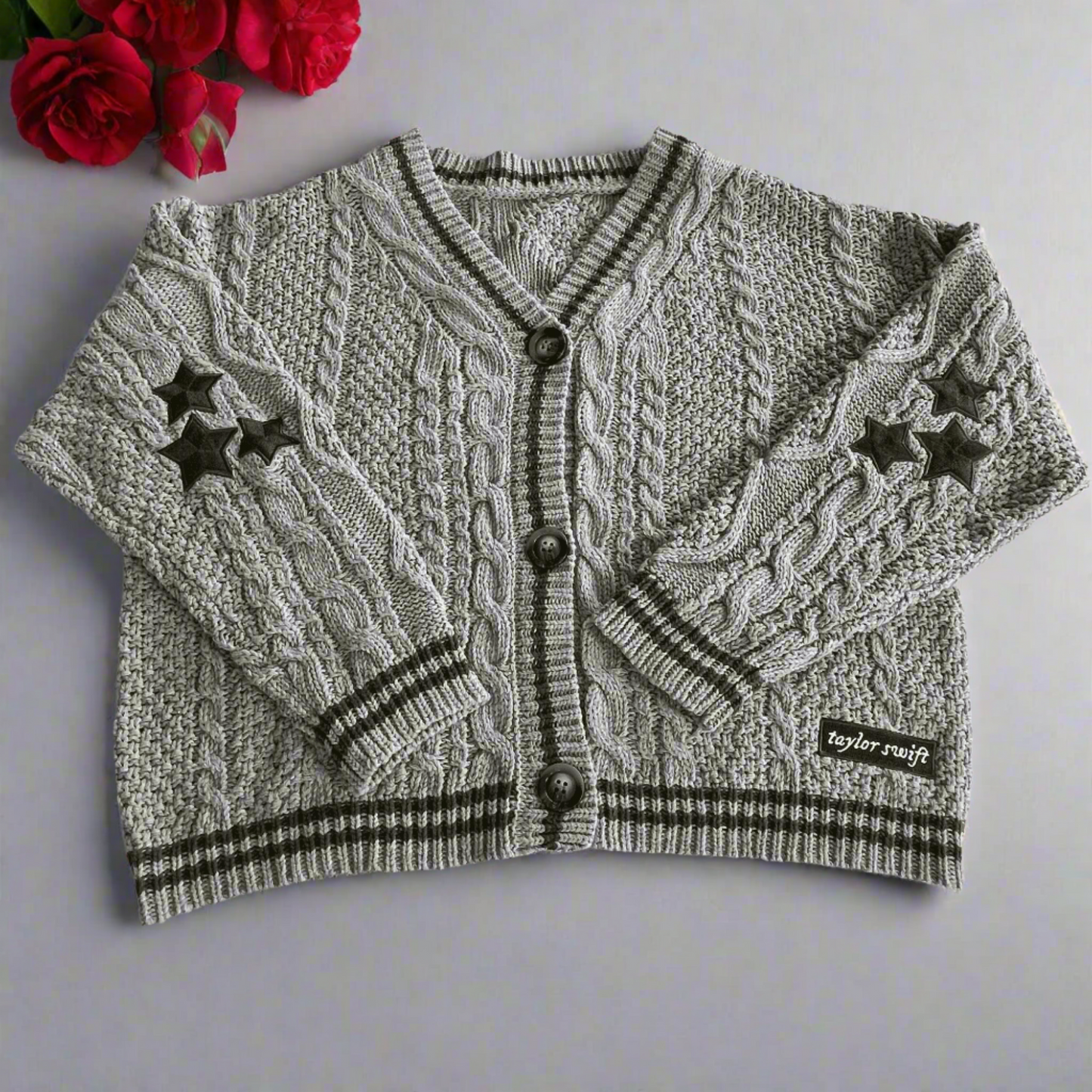 Taylor Swift Folklore Gray Cardigan - Taylors Version Oversized Sweater - Shoptown Boutique