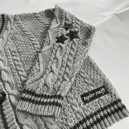 Taylor Swift Folklore Gray Cardigan - Taylors Version Oversized Sweater - Shoptown Boutique