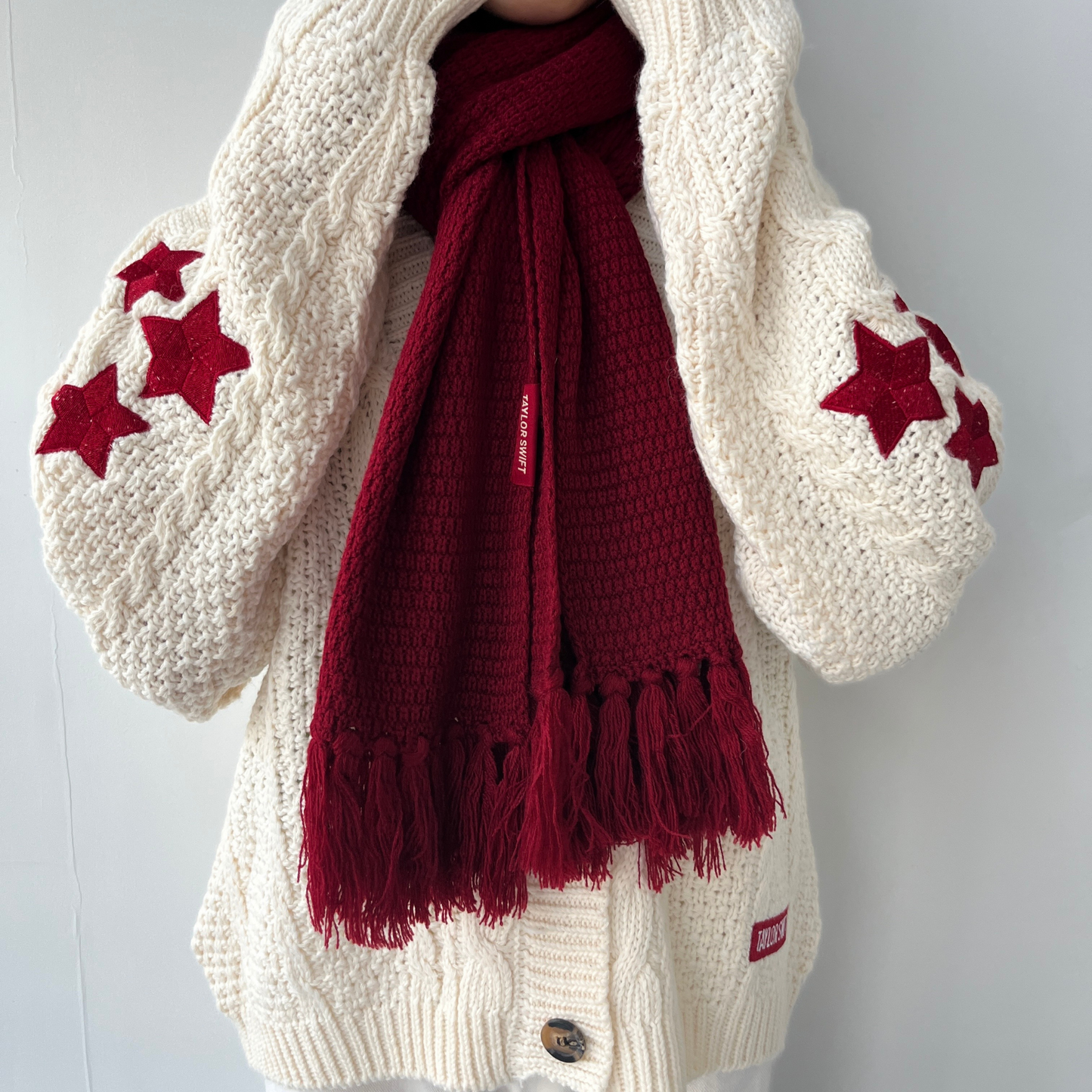 Taylor Swift Red Cardigan, Holiday Knit Sweater - Shoptown Boutique