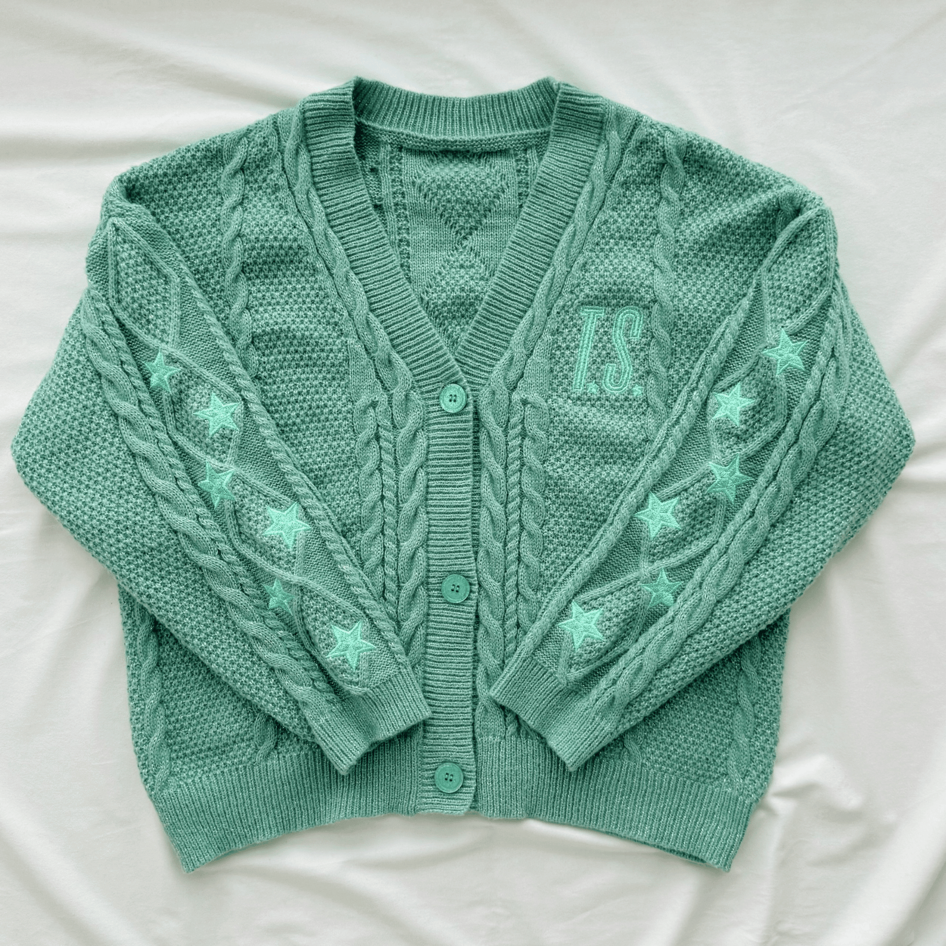 Taylor Swift The Life of a Showgirl Green Cardigan – Shoptown Boutique Taylor Swift The Life of a Showgirl Green Cardigan – Shoptown Boutique