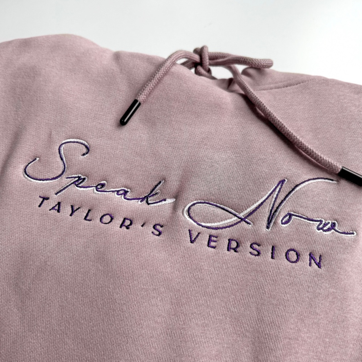 Taylors Speak Now Hoodie - Purple eras knit hoodie sleeve embroidery detail